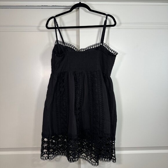 Black Crochet Lace Mini Babydoll Dress 1X - NEW - Picture 4 of 12